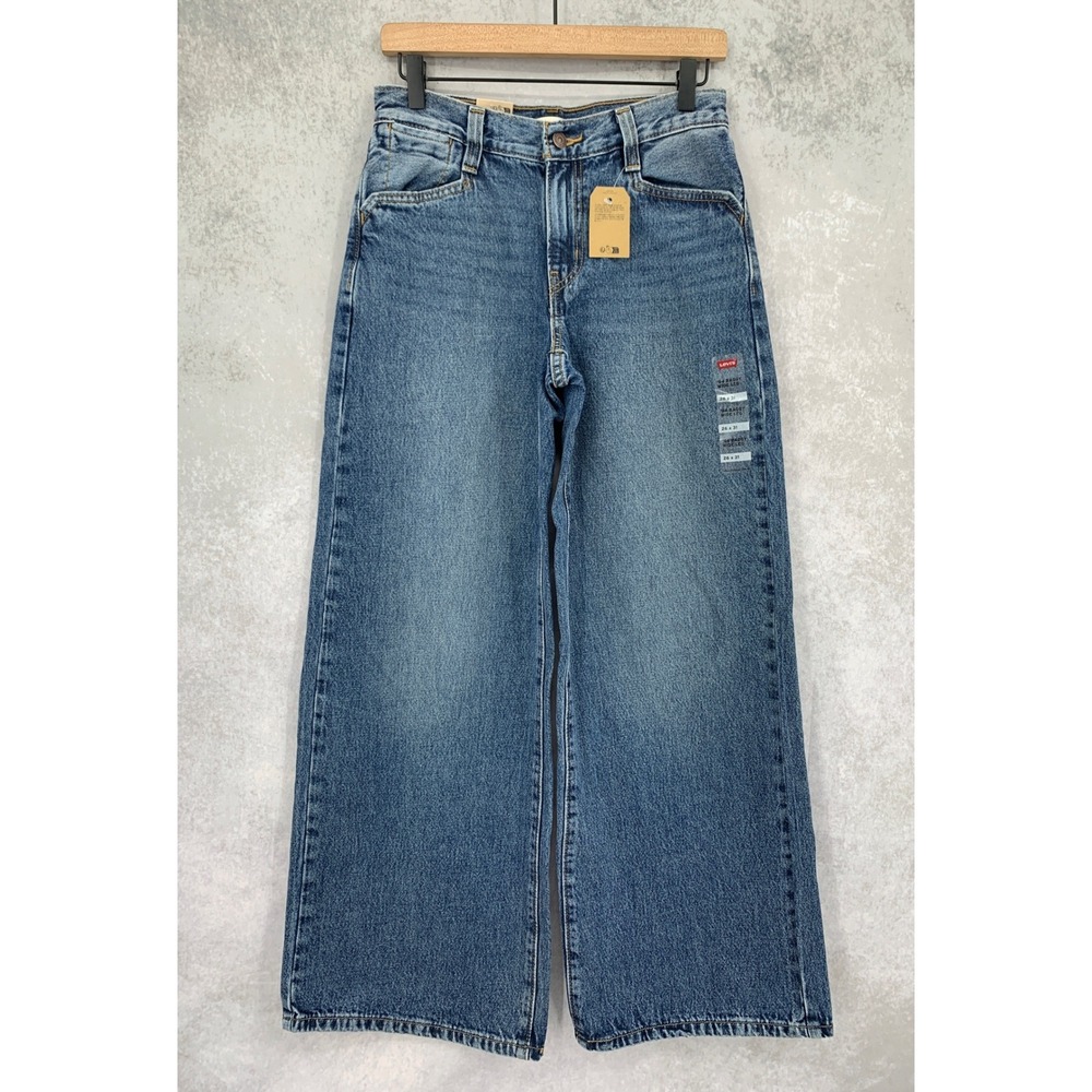 Levis Wide Leg Jeans Womens 26 Blue '94 Baggy Wide Leg Denim Pants NEW